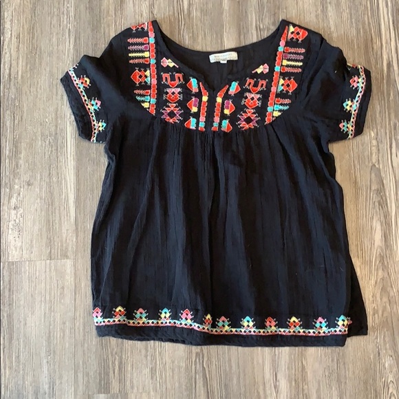 Cost Plus World Market Tops - Black Aztec shirt